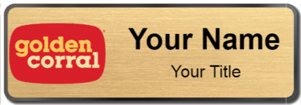 Custom name badges for Golden Corral