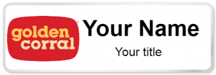Custom name badges for Golden Corral