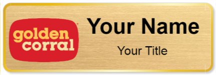 Custom name badges for Golden Corral
