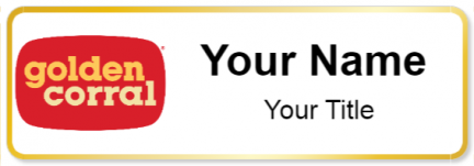 Custom name badges for Golden Corral