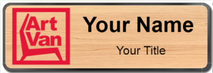 Custom name badges for Art Van Furniture Red