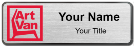 Custom name badges for Art Van Furniture Red