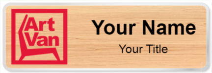 Custom name badges for Art Van Furniture Red