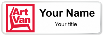 Custom name badges for Art Van Furniture Red