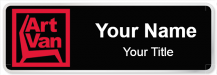 Custom name badges for Art Van Furniture Red