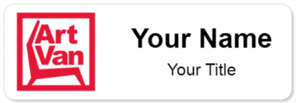 Custom name badges for Art Van Furniture Red