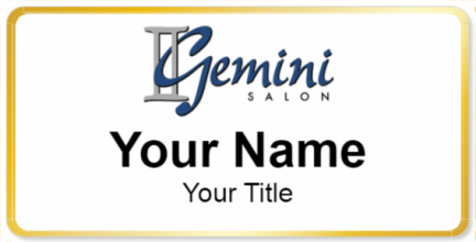 Custom name badges for Gemini Salon