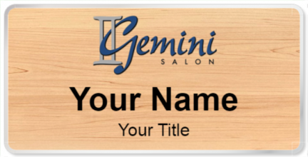 Custom name badges for Gemini Salon
