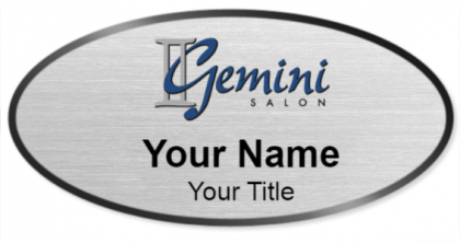 Custom name badges for Gemini Salon