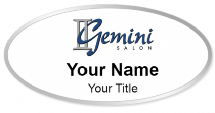 Custom name badges for Gemini Salon