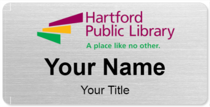 Custom name badges for Hartford Public Library