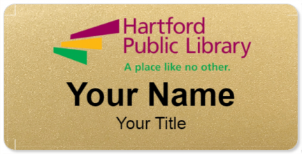 Custom name badges for Hartford Public Library