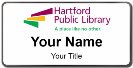 Custom name badges for Hartford Public Library
