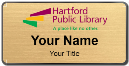 Custom name badges for Hartford Public Library