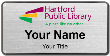 Custom name badges for Hartford Public Library