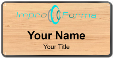 Custom name badges for Impro Forma