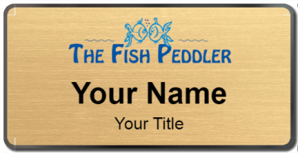 Custom name badges for Fish Peddler