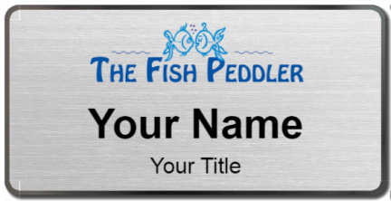 Custom name badges for Fish Peddler