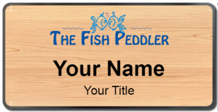Custom name badges for Fish Peddler