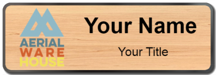 Custom name badges for Aerial Warehouse