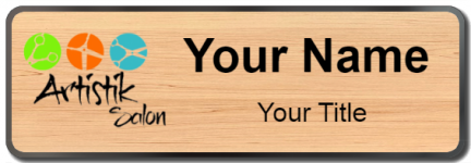 Custom name badges for Artistik Salon