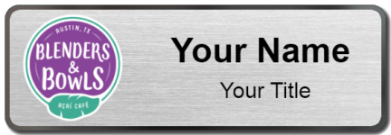 Custom name badges for Blenders and Bowls Acai Cafe