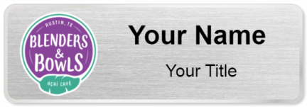 Custom name badges for Blenders and Bowls Acai Cafe