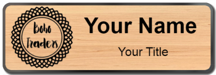 Custom name badges for Boho Traders