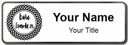 Custom name badges for Boho Traders