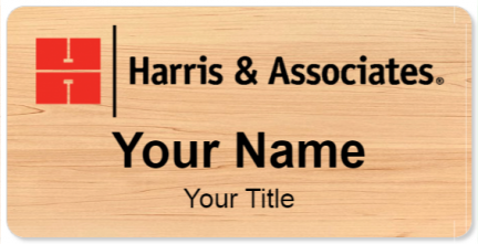 Custom name badges for Harris & Associates