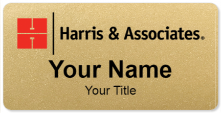 Custom name badges for Harris & Associates