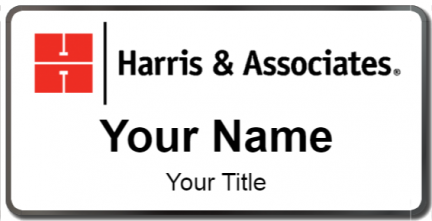 Custom name badges for Harris & Associates