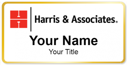 Custom name badges for Harris & Associates
