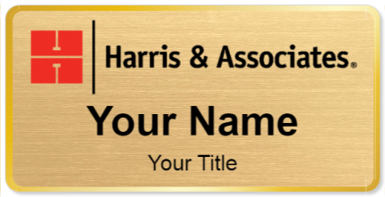 Custom name badges for Harris & Associates