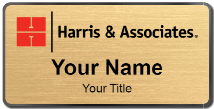 Custom name badges for Harris & Associates