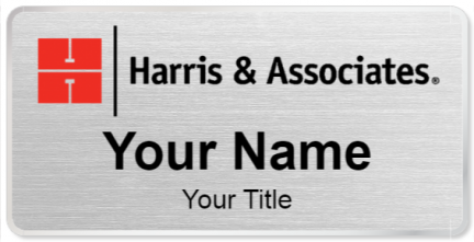 Custom name badges for Harris & Associates