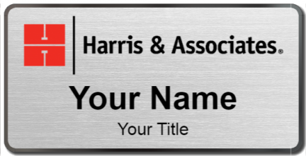 Custom name badges for Harris & Associates