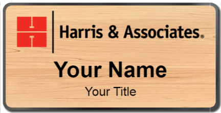 Custom name badges for Harris & Associates
