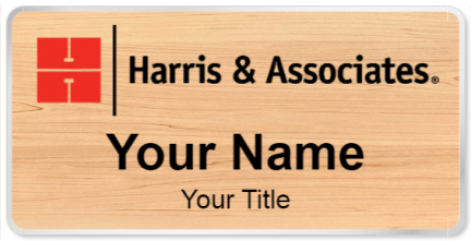 Custom name badges for Harris & Associates