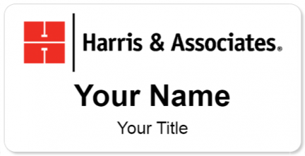 Custom name badges for Harris & Associates
