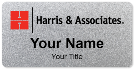 Custom name badges for Harris & Associates