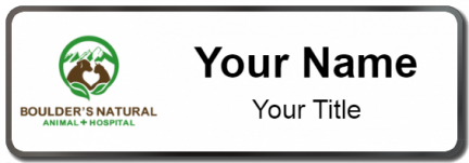 Custom name badges for Boulders Natural Animal Hospital