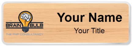 Custom name badges for Brain Bulb