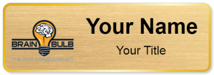 Custom name badges for Brain Bulb