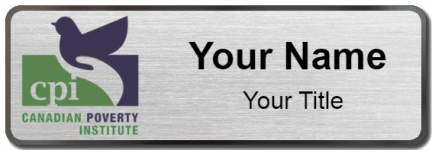 Custom name badges for CPI Canadian Poverty Institute