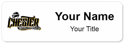 Custom name badges for Chester Barber shop