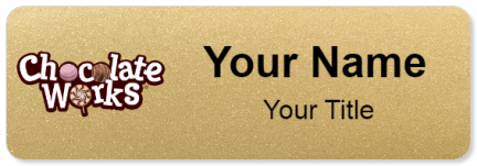 Custom name badges for Chocolate works
