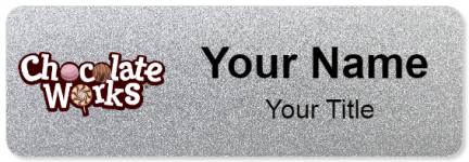 Custom name badges for Chocolate works
