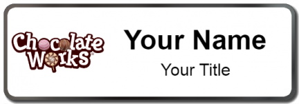 Custom name badges for Chocolate works