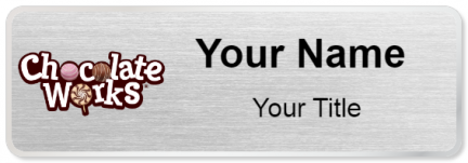Custom name badges for Chocolate works